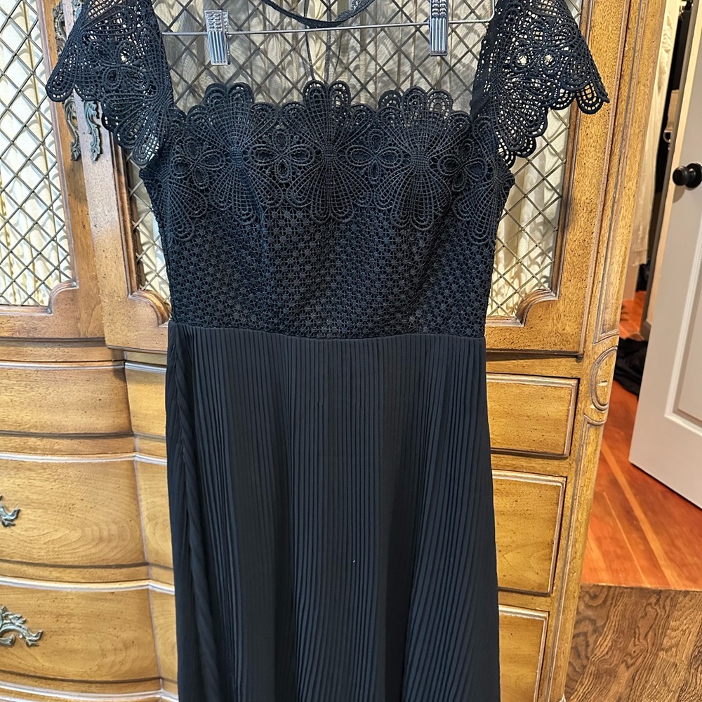 Zara Black Crochet Lace Midi Dress